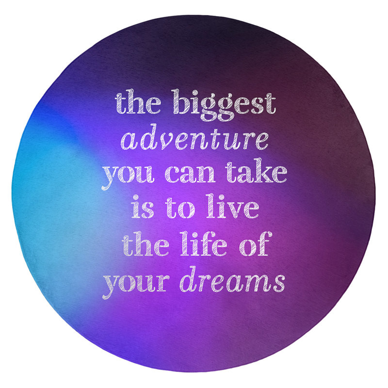 Quotes Chenille Indoor Rug, Round 5'