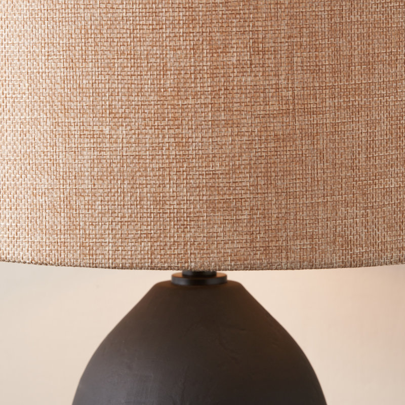 Syniyah Ceramic Table Lamp, Black, Beige