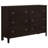Con 4 Piece Queen Bedroom Set, Black Leather Upholstery, Dark Brown-114566167