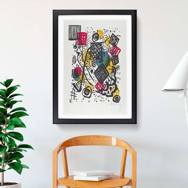 Small Worlds V by Wassily Kandinsky - 1 Piece Single Picture Frame Wall Art, 65cm H x 48cm W x 2cm D, Black Framed