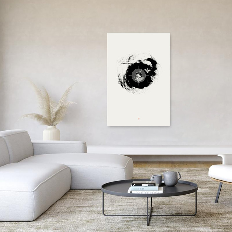Art abstrait abstrait abstrait contemporain "Enso", H 60 po x l 40 po