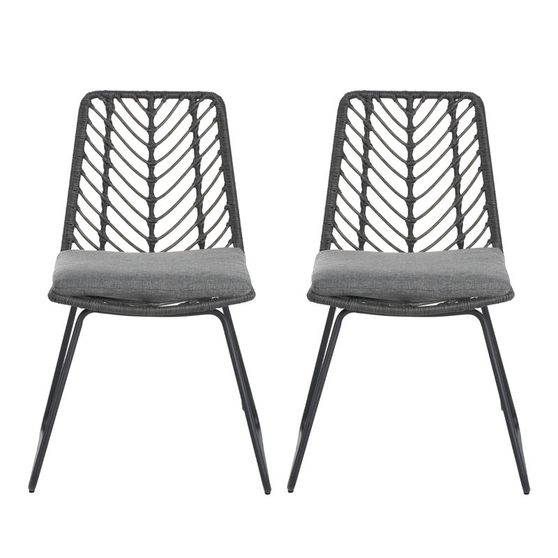 Chaises 2 pièces avec coussins gris pour les pique-niques en plein air
