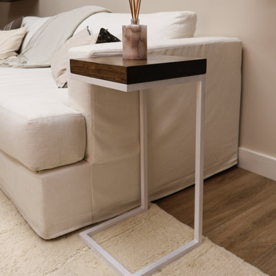 C Shape Rustic Side Table