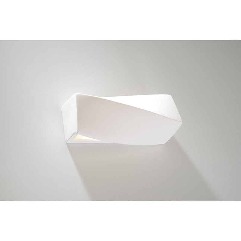 Anberlyn Ceramic Flush Mounted Sconce, 15cm H x 35cm W x 12cm D