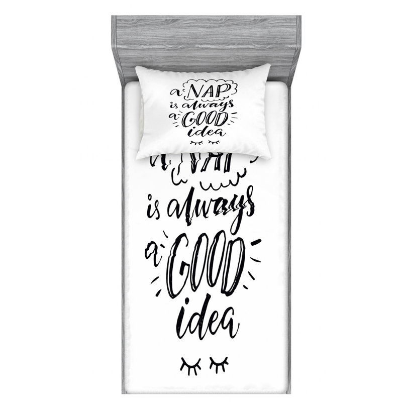 Ensemble de draps Saying, Ensemble de draps pour lit simple TG avec drap-hou