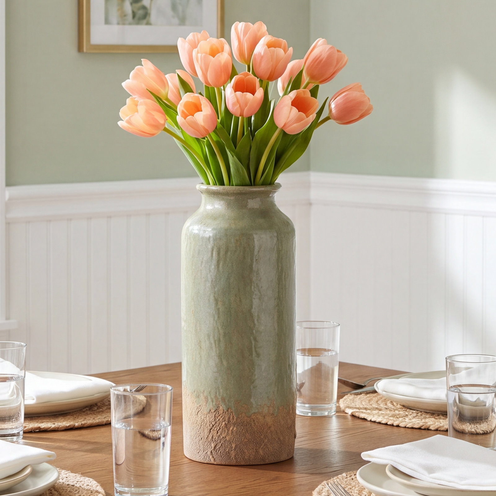 Bridgehampton Handmade Ceramic Table Vase, 9.1" H x 4.3" W x 4.3" D