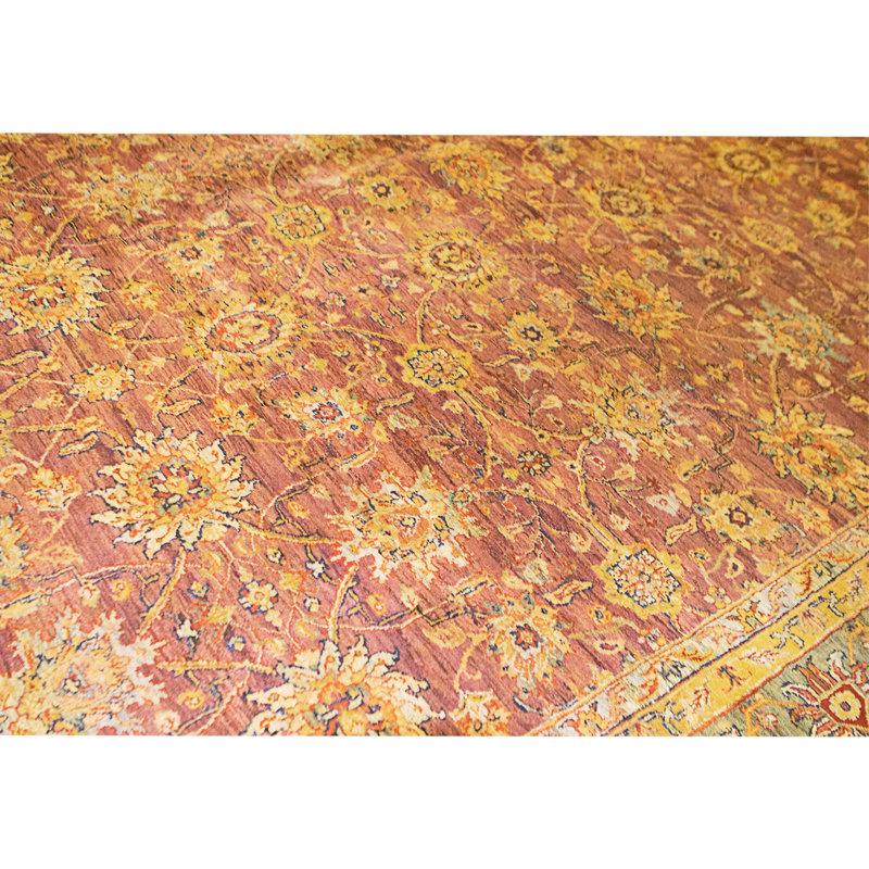 Hand Knotted Wool Area Rug in Red