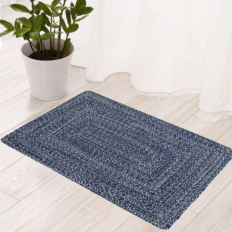 Tapis bohémien réversible en coton naturel, Tapis de couloir 1 pi 5 po x 4 pi 5 po