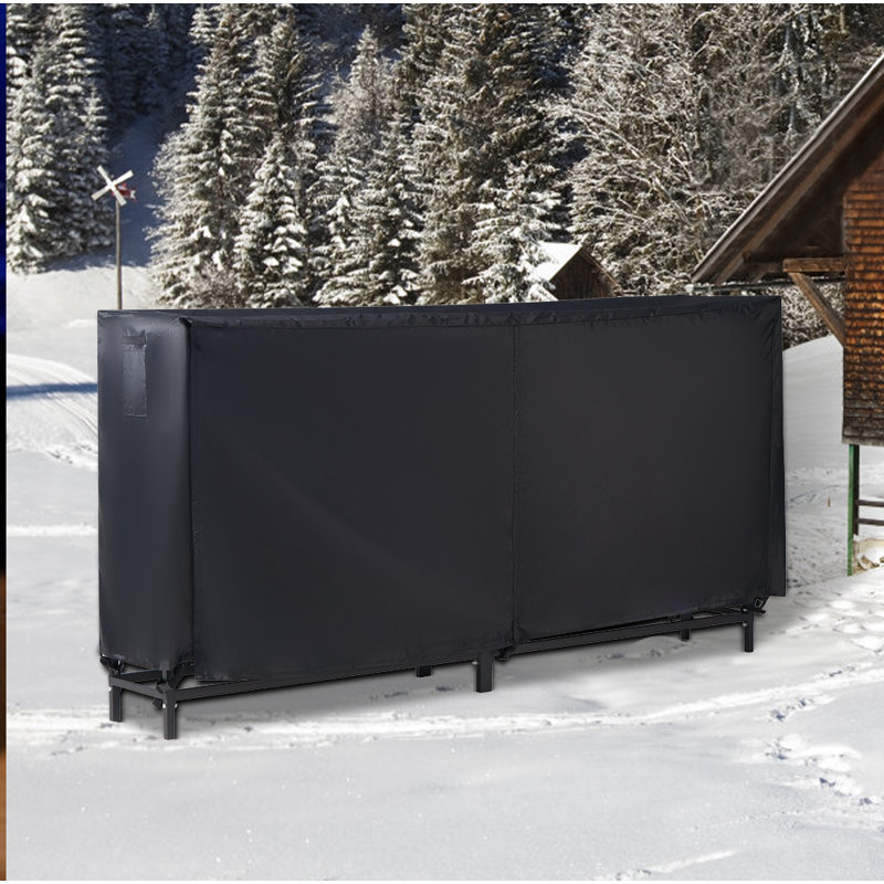 Support à bois d'extérieur imperméable avec couvercle 8 pi True & Tidy