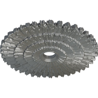 Endurathane Eryn Ceiling Medallion, 24 3/4"OD x 3 1/4"ID x 1 7/8"P (Fits Canopies up to 4"), Hand-Painted Silver Finish