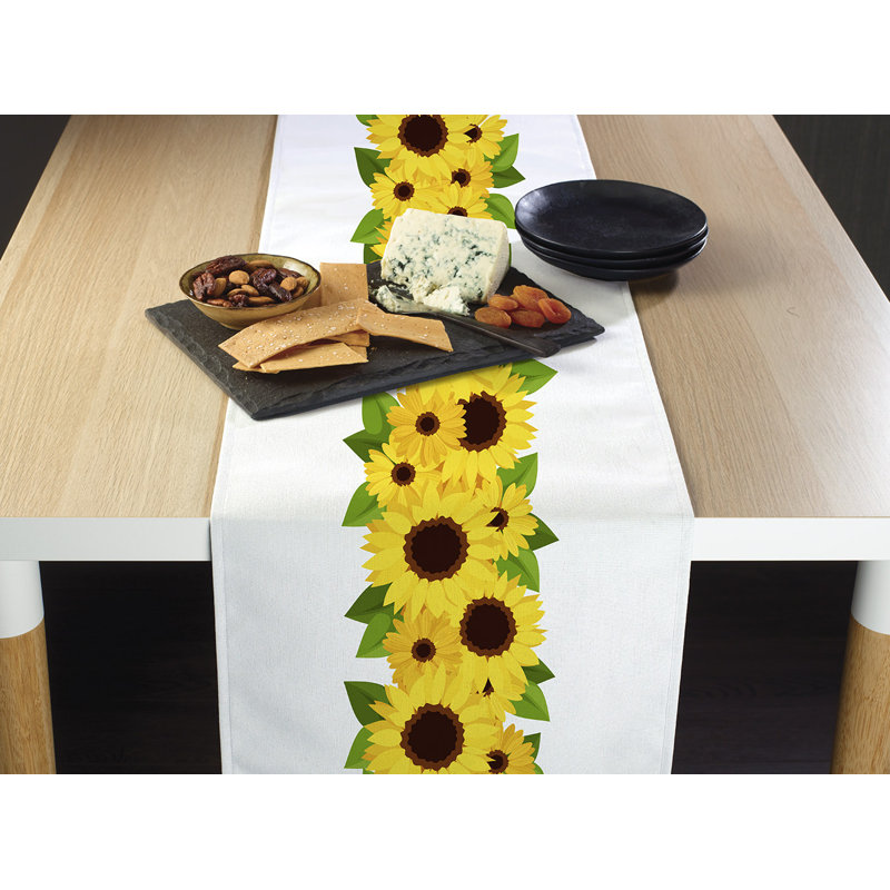 Groth Sunflower Garland Border Table Runner, 108" L x 14" W