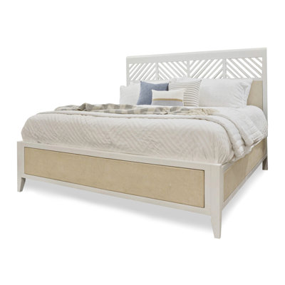 Miramar - Woven Bed - Queen - Sand and Stark White Finish