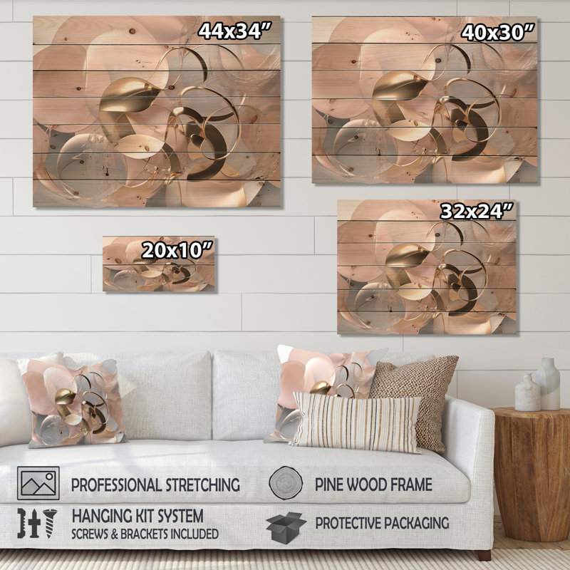 Filton - Panneaux de décoration murale abstraits en bois, H 24 po x l 32 po