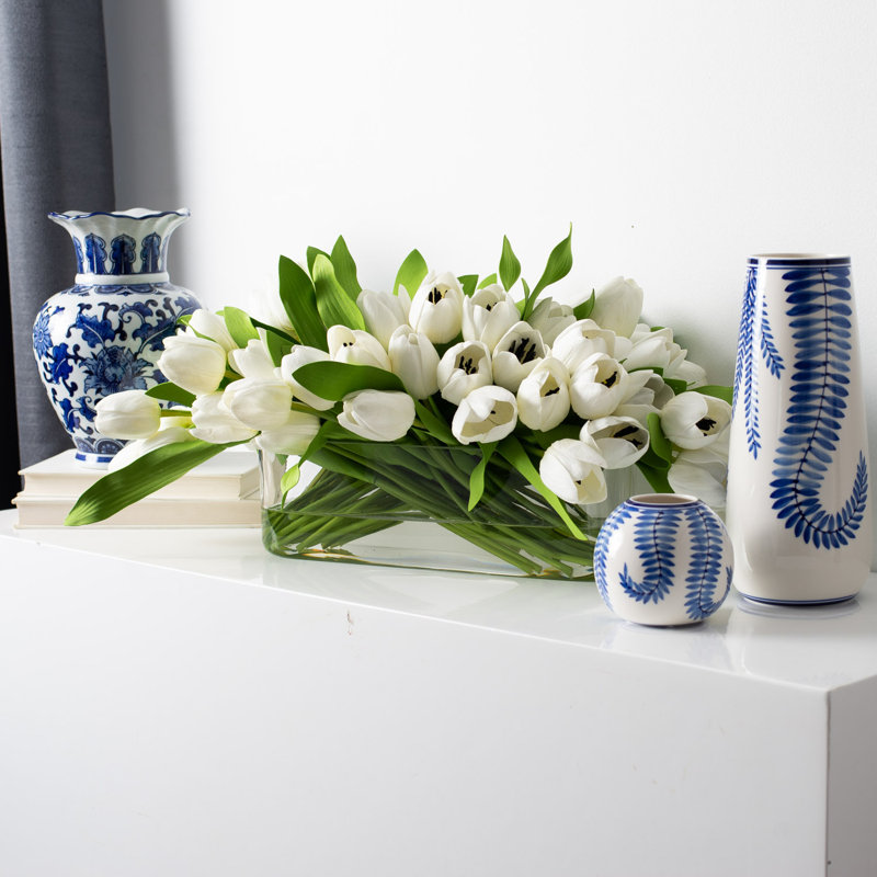 Silk Tulip Arrangement in Vase