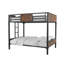 Lit superposé en métal et bois Jazmone avec échelle attachée-33390591