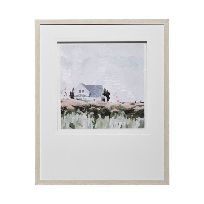 House on a Hill II by Emma Scarvey a Hand Embelished Textured Framed Art Print Matted under Glass, House on a Hill I