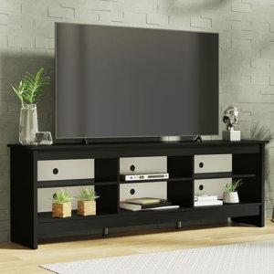 TV Stand with 6 Shelves and Cable Management for TVs up to 75 Inches