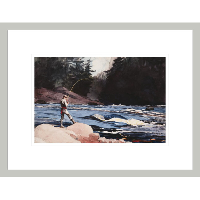 «Man Fishing a New England Stream» par Winslow Homer, impression giclée sur cadre, 12,95 po H x 16,75 po L