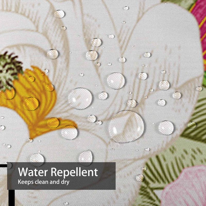 Rideau de douche imperméable à motif floral hibiscus tropical avec 12 crochets, L 72 po x l 84 po