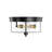 Lallemand 2-Light Dimmable Classic Black Finish Flush Mount Light Fixture