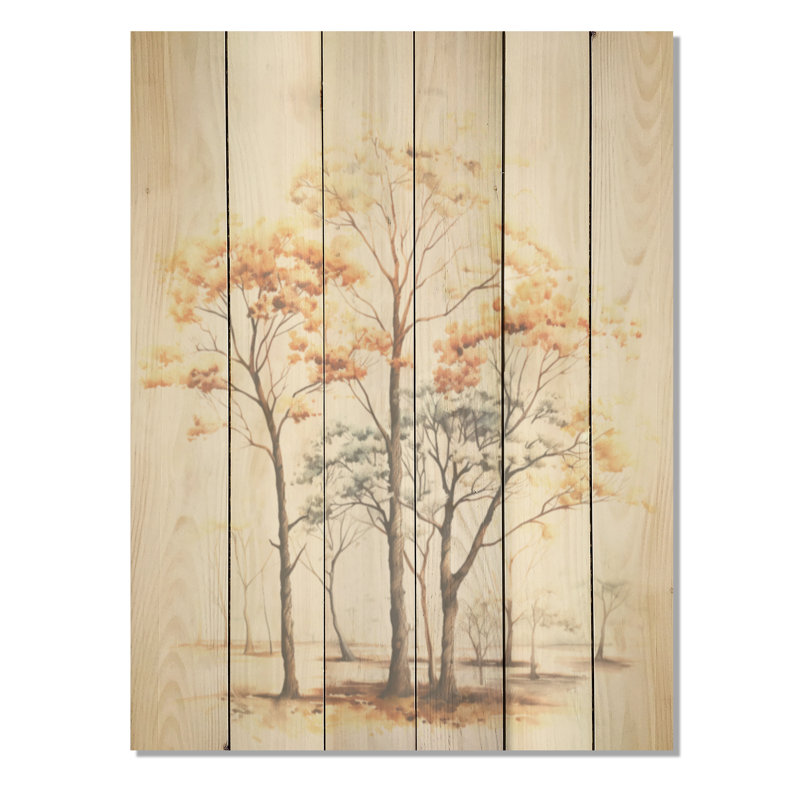 Harmonie de chêne doux aux tons neutres - Art de chêne sur bois de pin naturel, H 40 po x l 30 po