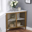 Table de bout Kempst, tablettes de présentation à 3 niveaux avec porte de protection, armoire de rangement-619487603