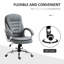 Fauteuil de bureau confortable - gris, hauteur réglable, ordinateur avec rembourrage épais et siège lombaire gris, mise à niveau des caractéristiques de bien-être