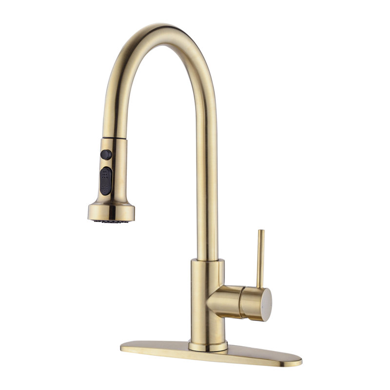 Robinet de cuisine rétractable avec acier inoxydable, Scratch & Rust, bec pivotant à 360 °, débit maximal de 1,8 gallons par minute pour les rayures et la rouille,
