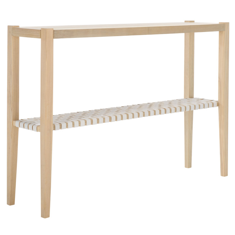 Javoronkov Bar Height Console Table, Natural, White