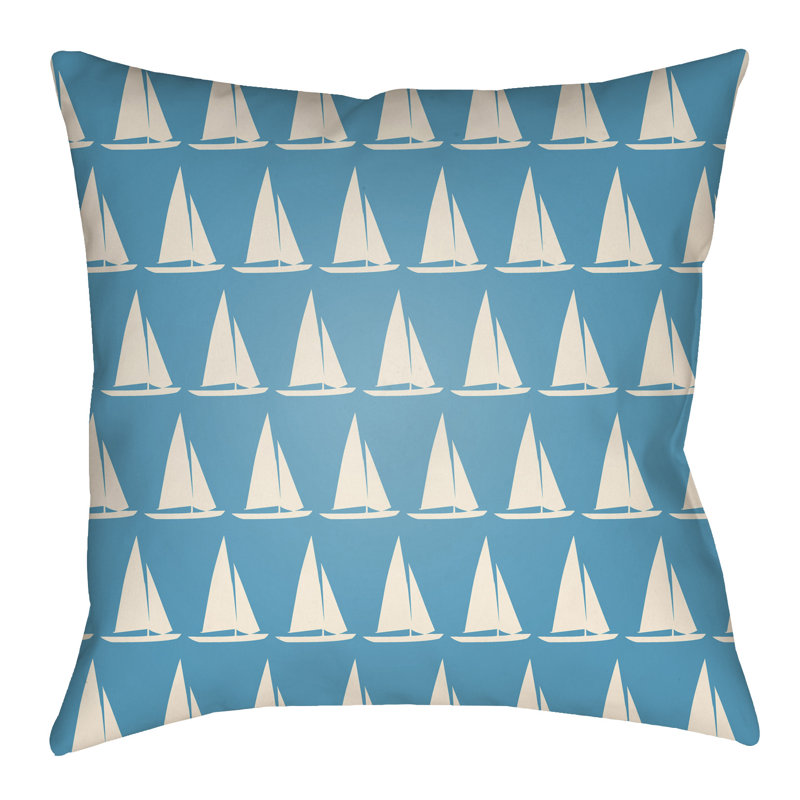 Litchfield Sumter Geometric Outdoor Reversible Throw Pillow, 26" H x 26" W, Poppy Red/Ivory