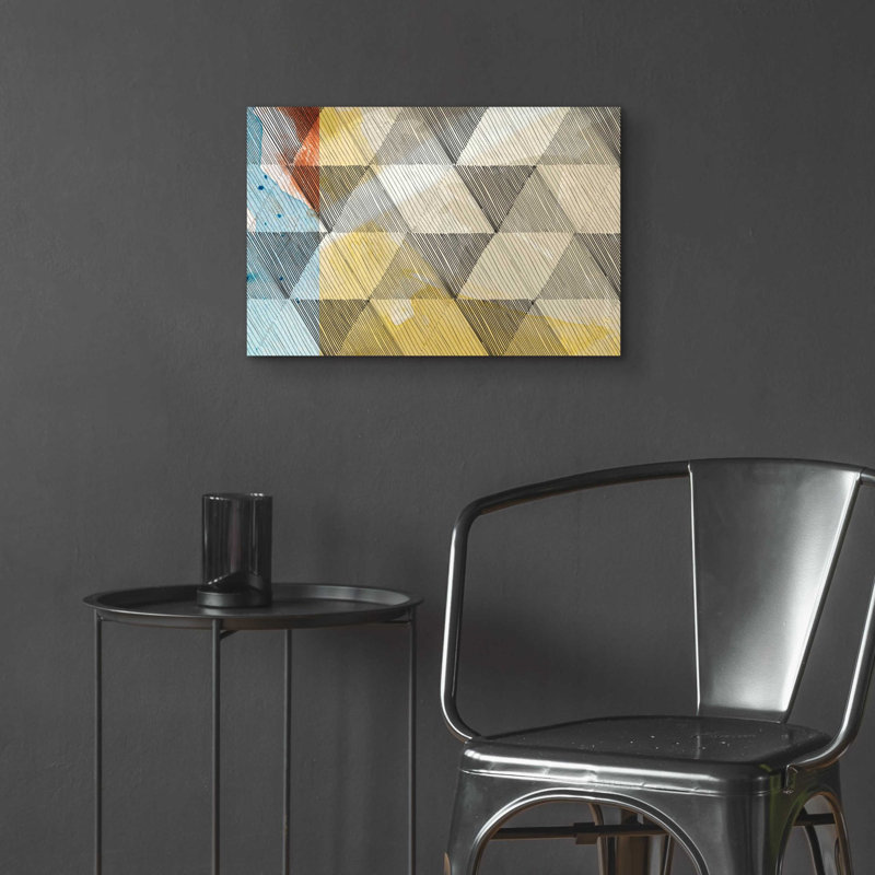 «Geo Now Sketch I» par Sisa Jasper, art mural en verre acrylique, H 16 po x l 24 po x P 0,2 po