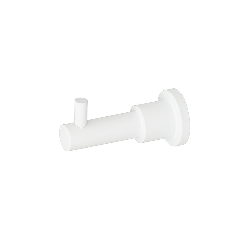 Minimal Single Robe Hook, Matte White