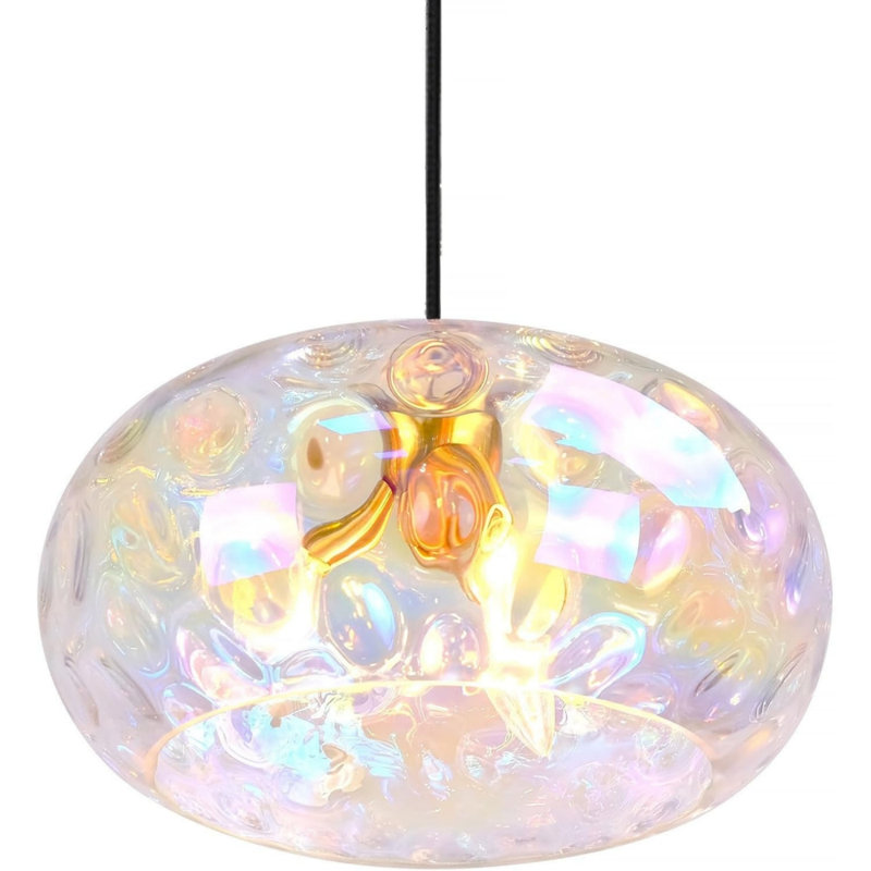 Luminaire suspendu artistique en verre irisé pour espaces modernes
