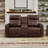 73" W Classic Top-Grain Leather Power Reclining Loveseat With USB & Type-C, Dual Cup Holders & Storage-1767402376