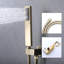 Système de douche 10 pouces, contrôle de robinet de pluie, acier inoxydable doré brossé, équilibré, 3 modificateurs, fixation murale enveloppante, fixation-123061710