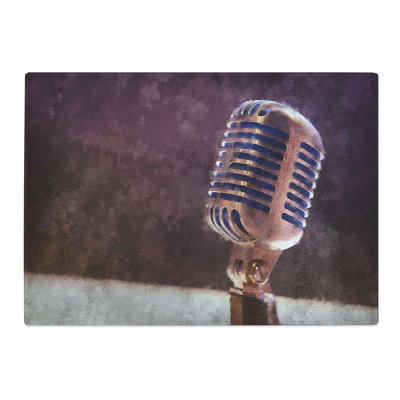 Tempered Glass Steel Vocal Microphone Chopping Board