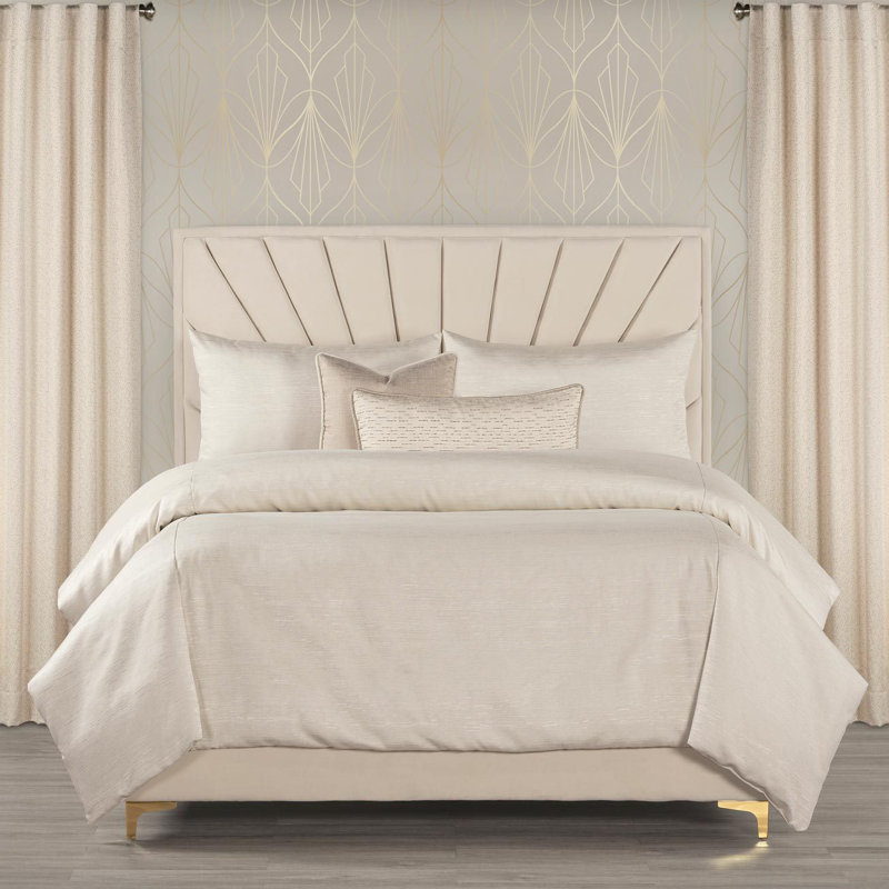 Ensemble de housse de couette et insert en lin tissé, Housse de couette double + 2 taies décoratives st, Perle
