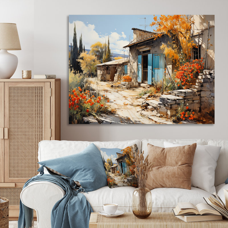 Marukh " French Charming Village In Provence I ", H 12 po x l 20 po x P 1 po, Toile tendue