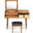 Brown Wood Dressing Vanity Table With Flip-Top Mirror & Stool, Three Drawers For Delicate Makeup Corner Solid Mirror, Stool And Exquisite Setup