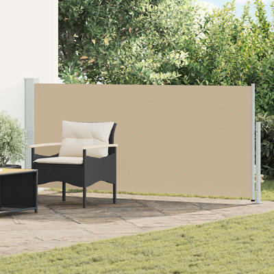 vidaXL Retractable Side Awning 62.99 x 196.85 in Polyester Rectangular