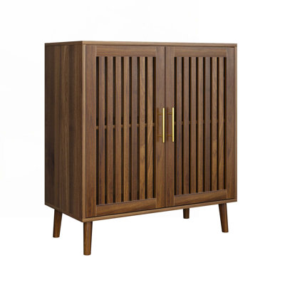 Wood Console Table with 2 Cabinets ,Adjustabel Shelves