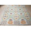 Blue Hand-Knotted Wool Diamond Medallions Geometric Modern Contemporary Carpet Rug-1276074688
