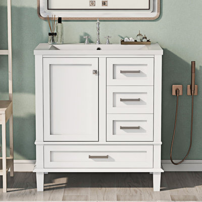 Remke 18'' Single Bathroom Vanity with Resin Top