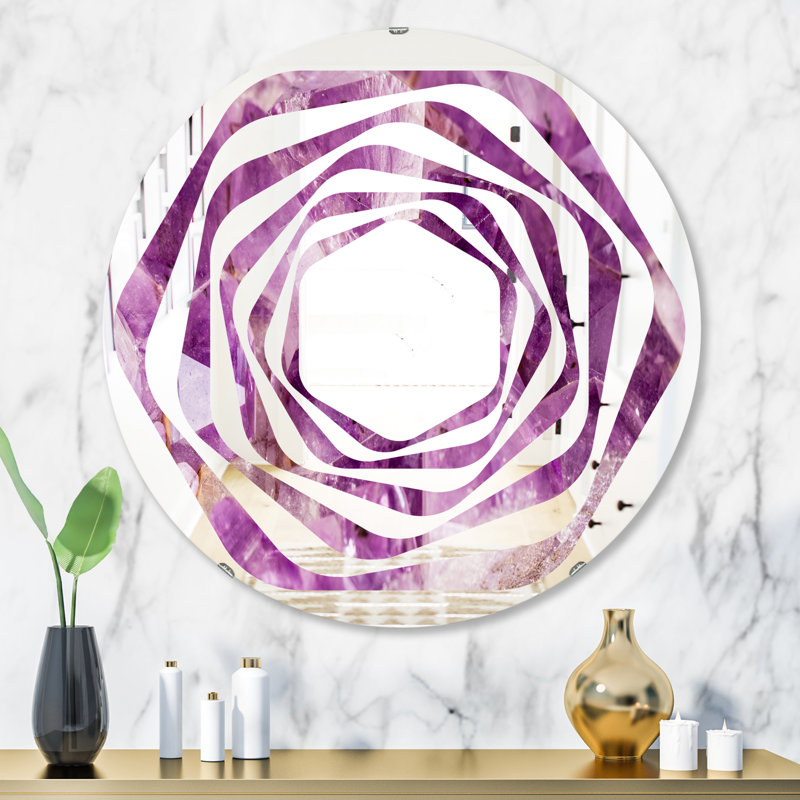 Miroir mural moderne sans cadre whirl macro, 23,6 po x 23,6 po