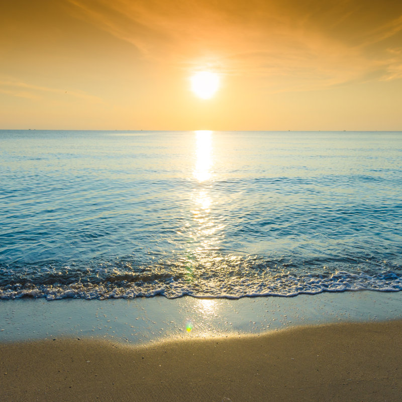 Beautiful Tropical Sand Beach by Primeimages - No Frame Print on Canvas, 76cm H x 76cm W