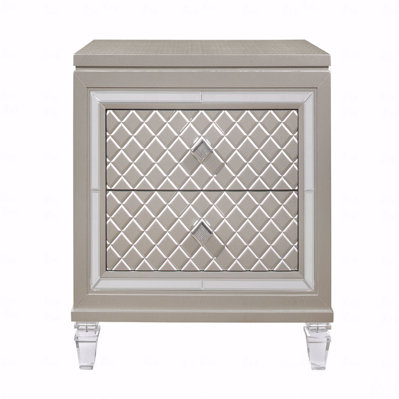 Table de chevet Cross Glam Champagne