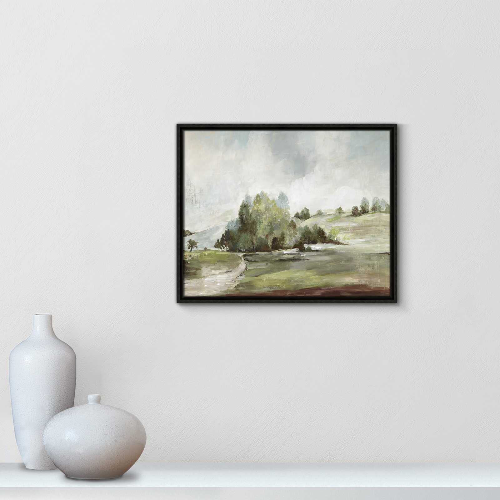 Concorde "Green Country Road" Print, 17.5" H x 21.5" W, Black
