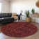 Premium Machine Washable Cerrito AMF564 Burgundy Rug