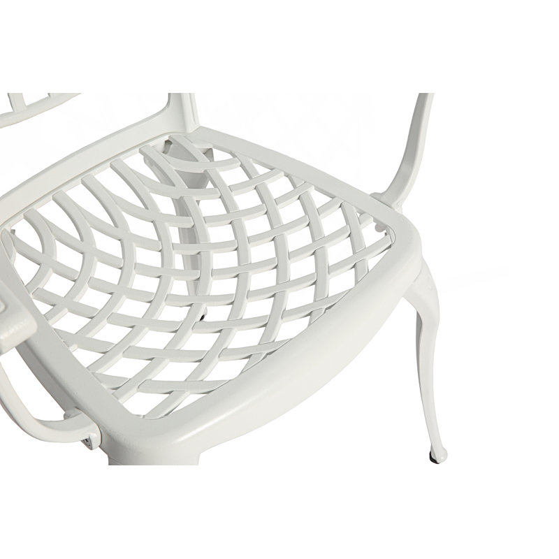 3 Piece Patio Bistro Set, Bistro Table With Umbrella Hole And Set Of 2 Chairs, White
