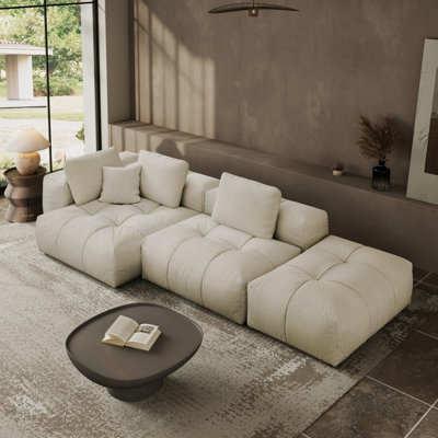 Modular Sectional Sofa Couch, Oversized Free Combination Deep Seat Sofa, Cushion Covers Removable & Washable, Fabric, Down Filled